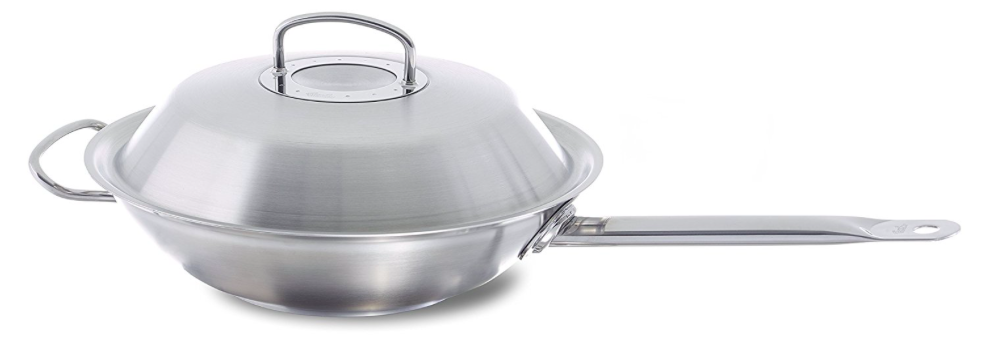 德国直邮 Fissler 菲仕乐 雅格中华炒锅 30cm 单柄不锈钢炒锅
