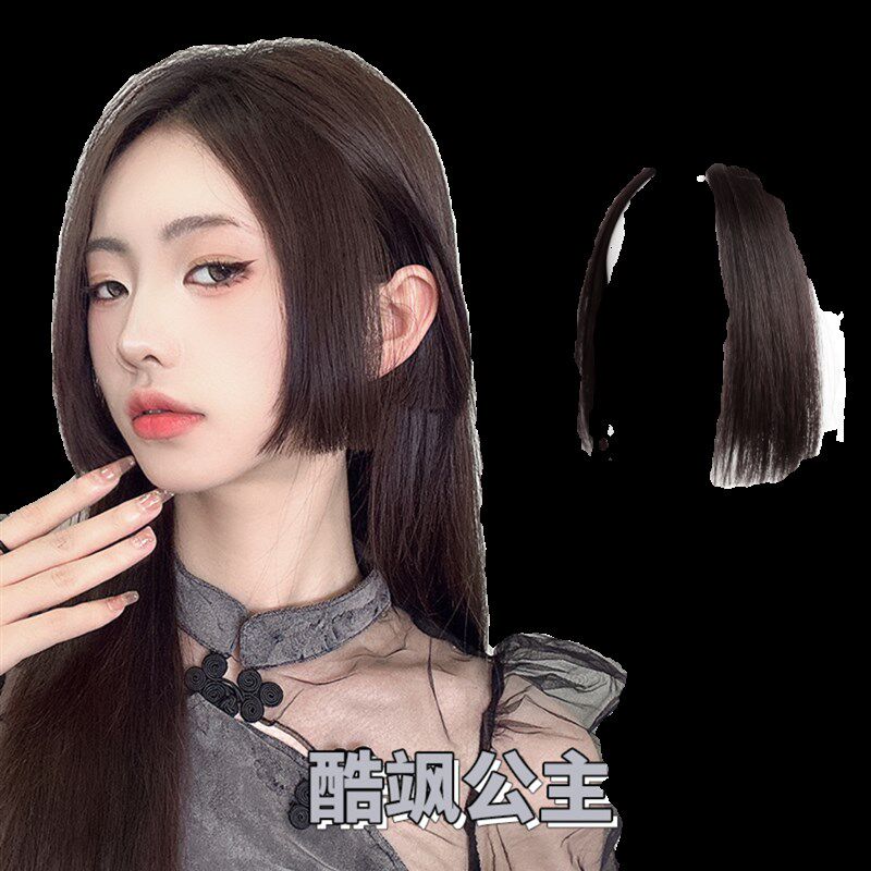 现货公主切刘海假发女前s额无痕新中式古风两侧头帘假刘海鬓角假