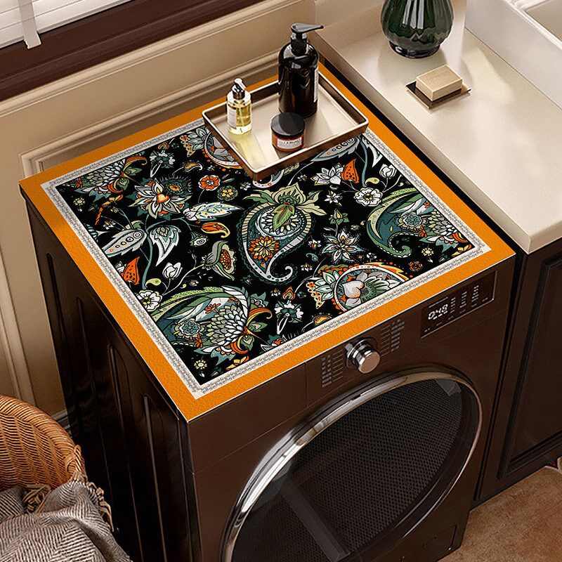 速发家用pvc滚筒式洗衣机盖垫台面保护垫冰箱防尘防晒床头柜皮革
