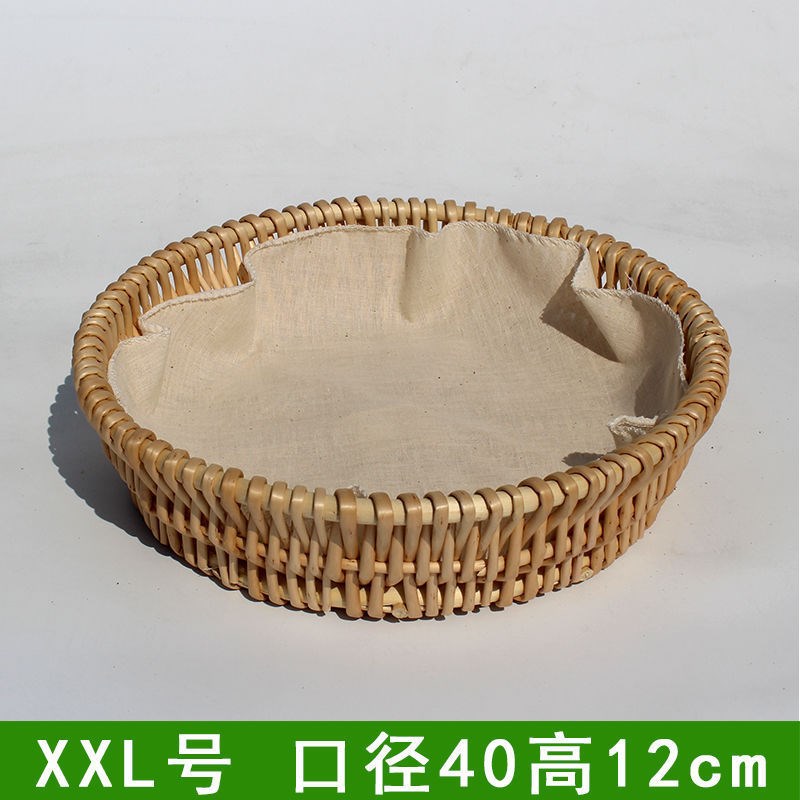 速发藤编馒头筐面包篮盘果水编织收纳筐玩具用纳家用餐桌厨房收品