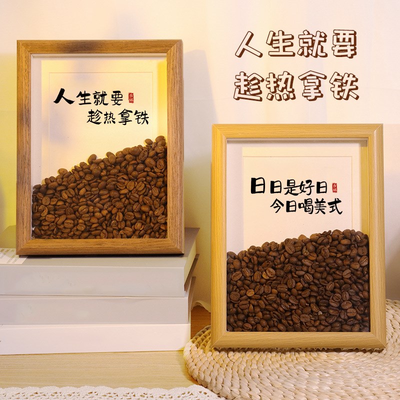 速发供摆创意胡桃木色面约摆台可挂可应长方形相框亚克力桌简摆件