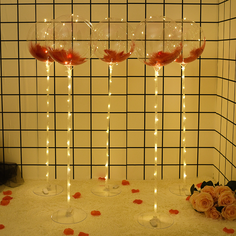 速发波波球生日装饰表球立柱浪景布置透明发光求婚场漫气白派对