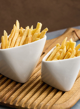 速发优格条体折边薯立杯家用陶瓷碗创意特色酒店餐具小吃碟蘸料味