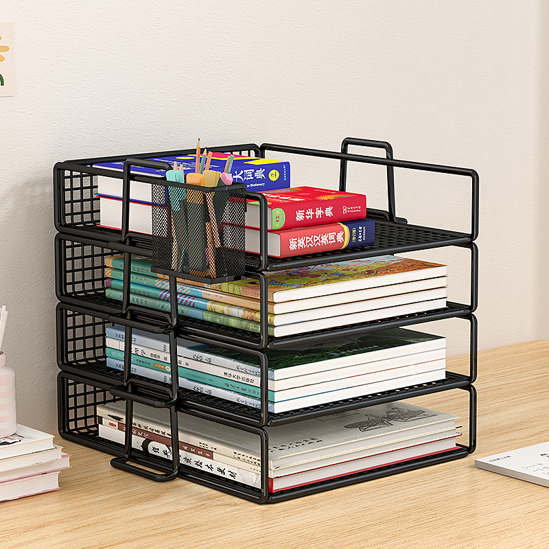 速发收纳盒架本桌面收纳架置物书简约多层儿童绘架学生桌面收纳盒