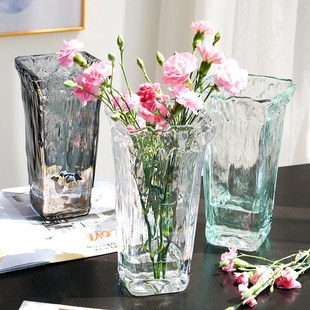 速发南欧瓶厅牙风格手工插花玻璃花西欧式透明客班摆件简约水培