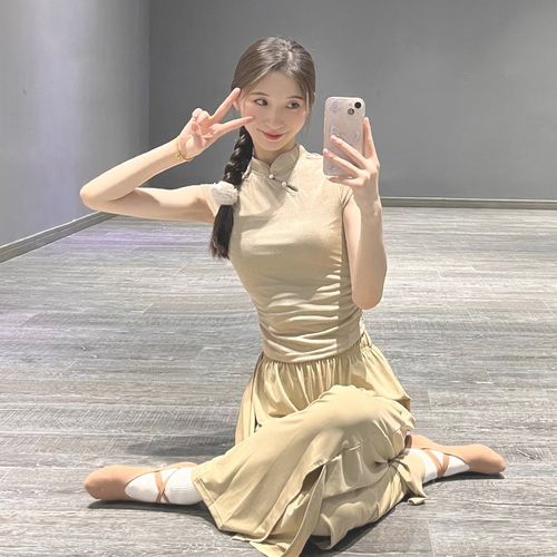 速发古典功上衣艺考形体服装中季夏国舞旗袍领练舞服舞上衣