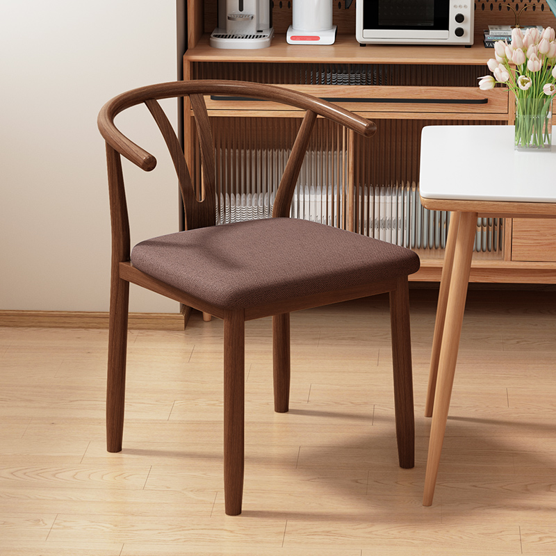 速发靠背椅子家用餐椅商式简约餐桌太师椅餐厅凳子铁艺仿实木中用