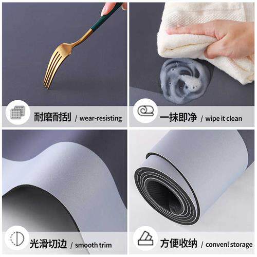 速发矽家泥厨房地垫防滑防油吸水凉垫门口耐脏脚垫防水藻用可洗免