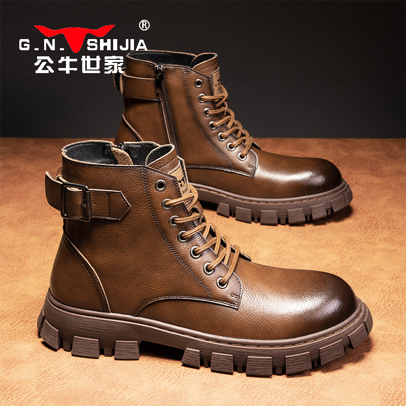 公牛世家马丁靴男2025新款英伦风