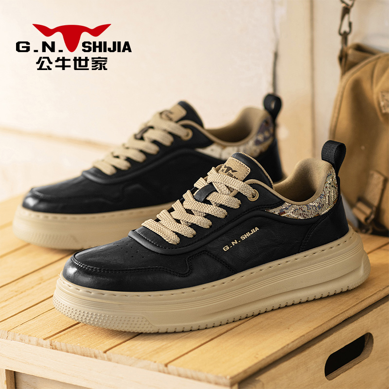 公牛世家厚底男鞋2025新款