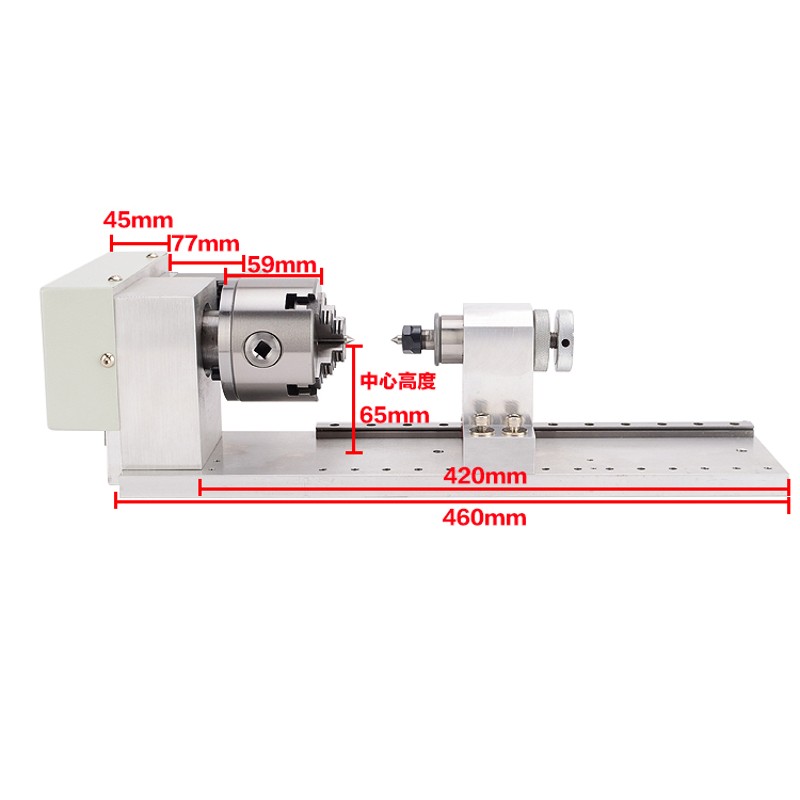 【滑轨款】雕刻h机第四轴 旋转轴A轴4轴数控分度头橄榄核立体配件