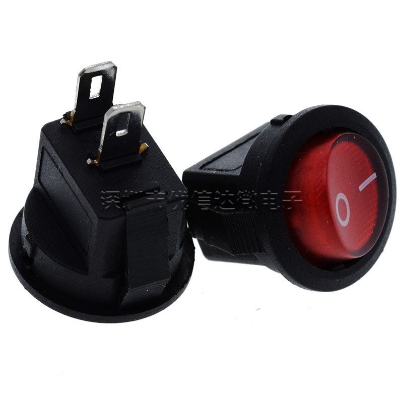 15mm 全圆 船型开关 两脚两档KCD1外径16.5MM  上圆下方黑3A250V