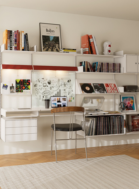 TOYA客厅墙面置物架挂墙书架奶油风金属展示架现代简约收纳陈列架