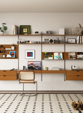 TOYA日式书架海洋板木制展示柜书房卧室多层可调节墙面悬空置物架