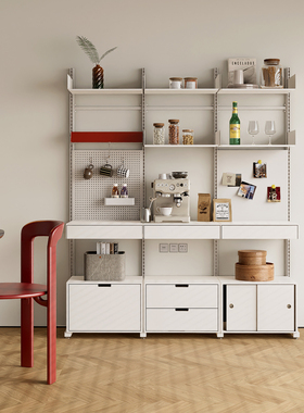 TOYA客厅落地式书架免打孔置物架玄关开放式隔板收纳架厨房餐边柜