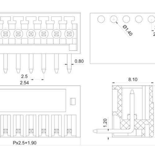 插拔式接线端子KF2EDGR/V-2.54MM 免螺丝 2P/3P/4P-12P/16P铜环保