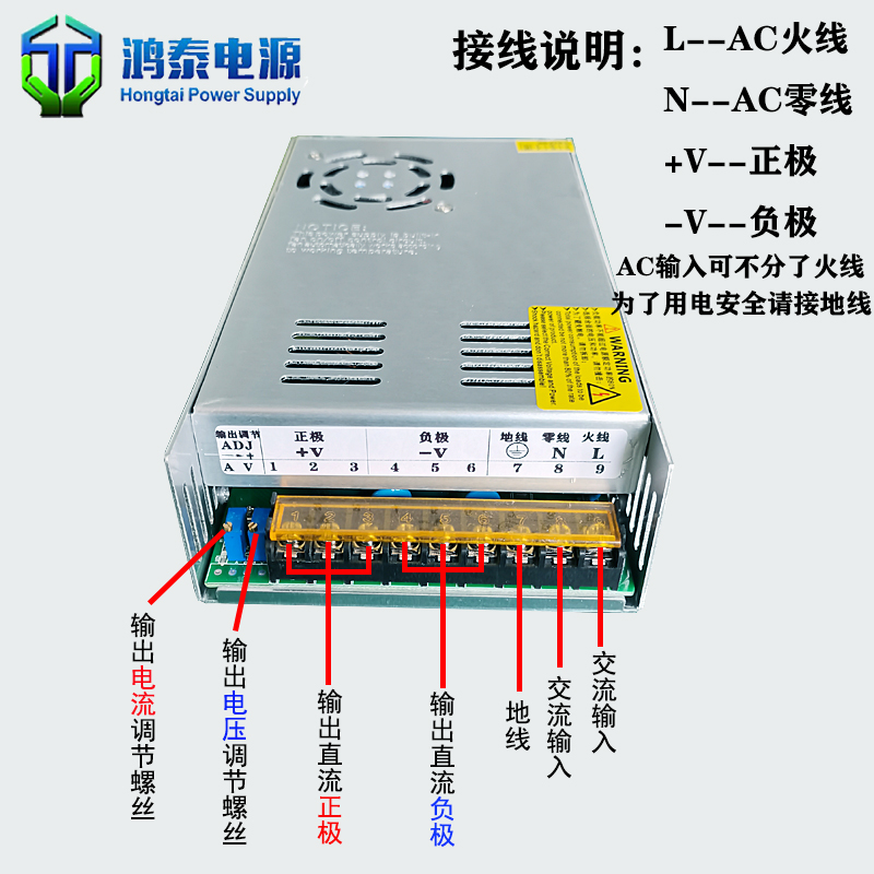 直流110V5a220V600W电源AC转DC0-24V25A48V12.5A60V电压电流可调