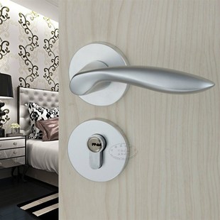 万科门锁精装修耐用欧式简约两件式把手卧室内化妆室房门锁换锁体
