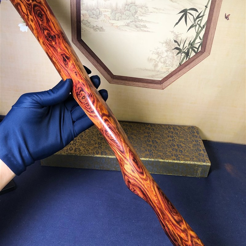 海南黄花梨按摩棒刮打木棒原料自卫短棒背部腰椎经络叩击健身图片