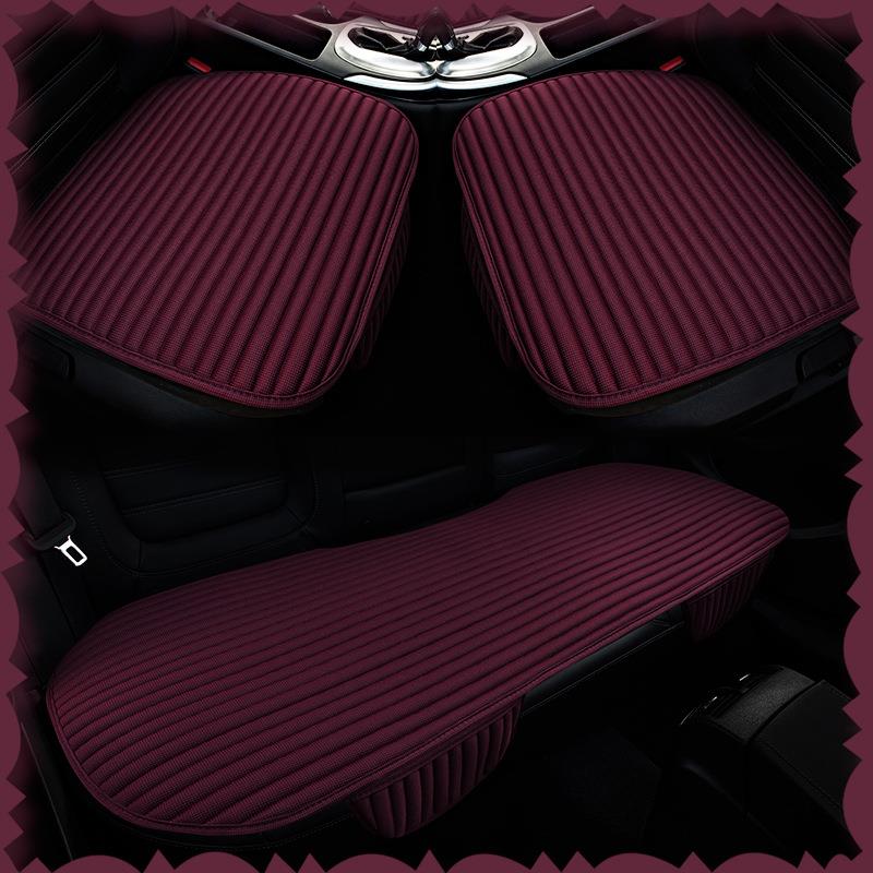 汽车坐垫 棉麻小三件免绑 防滑无靠背四季通用车座垫厂家