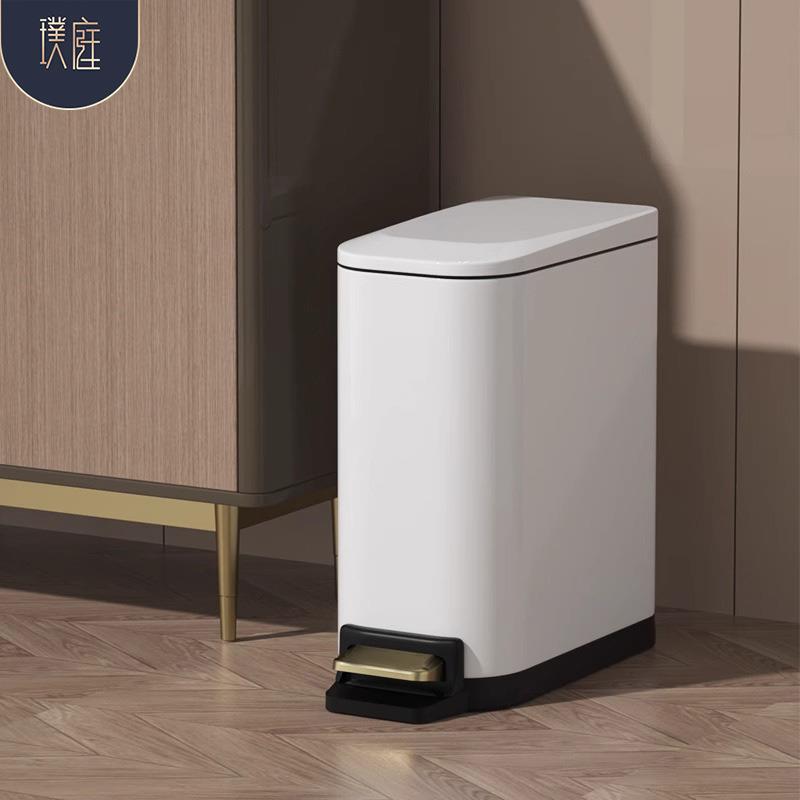 不锈钢垃圾桶家用脚踏式脚踩客厅厨房卫生间双层加厚跨境
