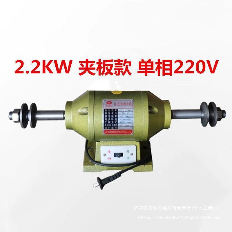 多功能台式抛光机除锈打磨电动马达小型单相三相抛光机布轮机220V