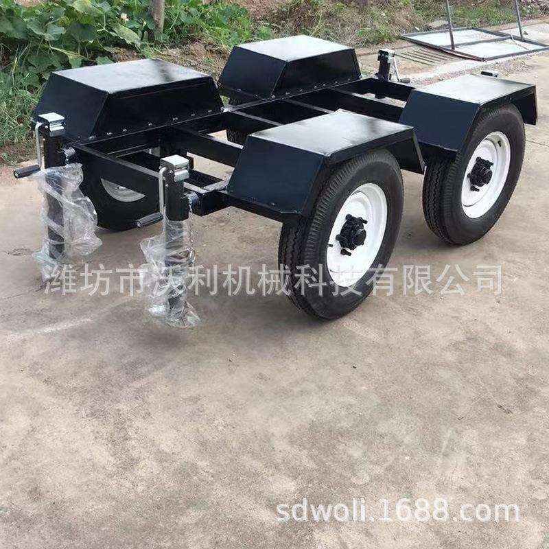 发电机组拖车房车底盘平板挂车移动工具车牵引车推车仓库平板车