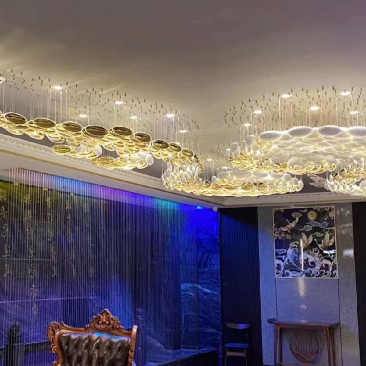 天亨售楼部沙盘吊灯酒店大厅琉璃创意别墅宴会厅楼梯艺术贝壳吊灯