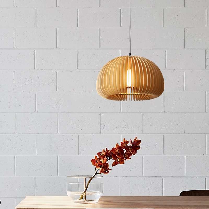 vintage日式简约复古南瓜吊灯 书房卧室餐厅民宿网红氛围中古吊灯