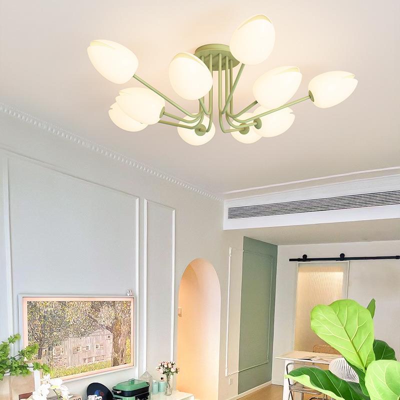 现代简约法式小清新奶油风吊灯家用餐厅主卧室感吊灯客厅灯具