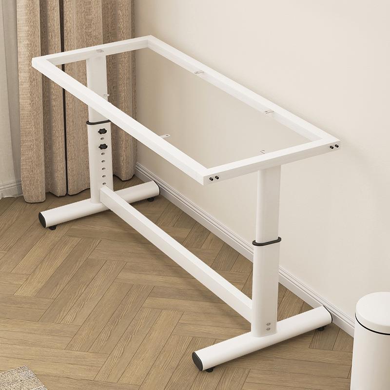 桌腿可调节升降底座餐桌腿架子可铁艺烤漆加厚办公会议桌架子