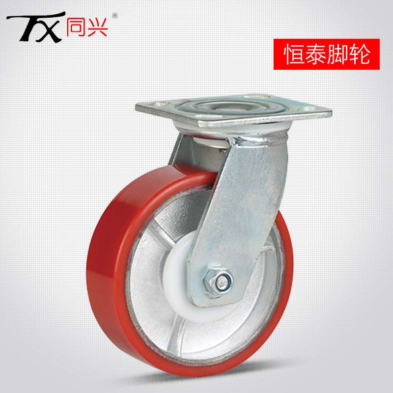 重型4寸5寸6寸8寸铸铁芯万向轮聚氨酯PU脚轮工业手推车轮子轱辘