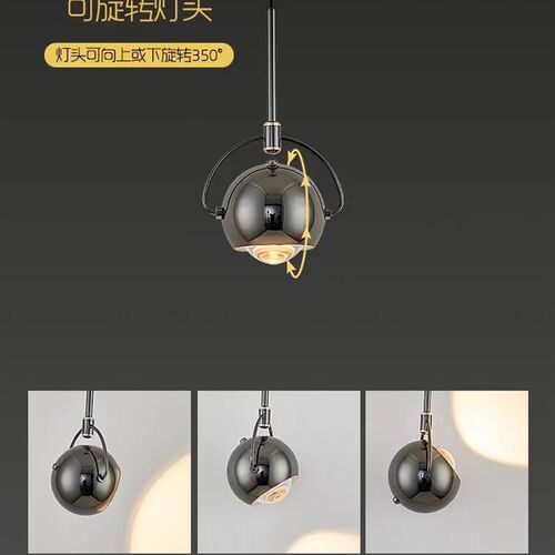 床头吊灯简约现代北欧极简长线吧台卧室餐厅设计感轻奢旋转小吊灯
