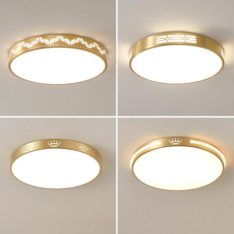 新中式全铜吸顶灯 现代简约卧室书房圆形led灯中国风玄关阳台灯具