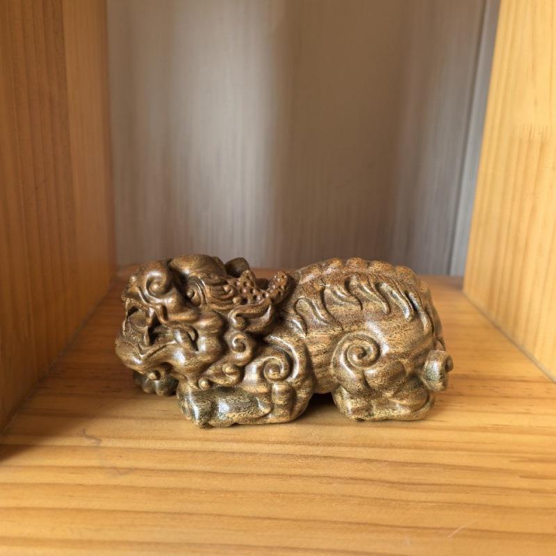绿檀手把件工艺雕雕创意木质工艺品貔貅摆件文玩男士