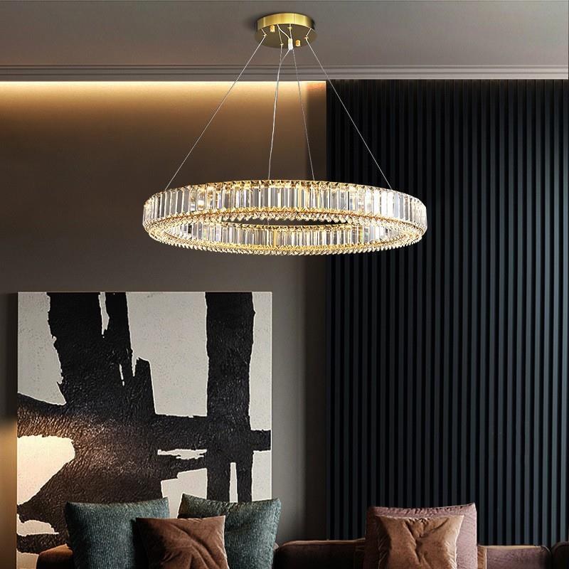 意式轻奢客厅吊灯简约后现代大气高档家用法式水晶灯餐厅卧室灯具