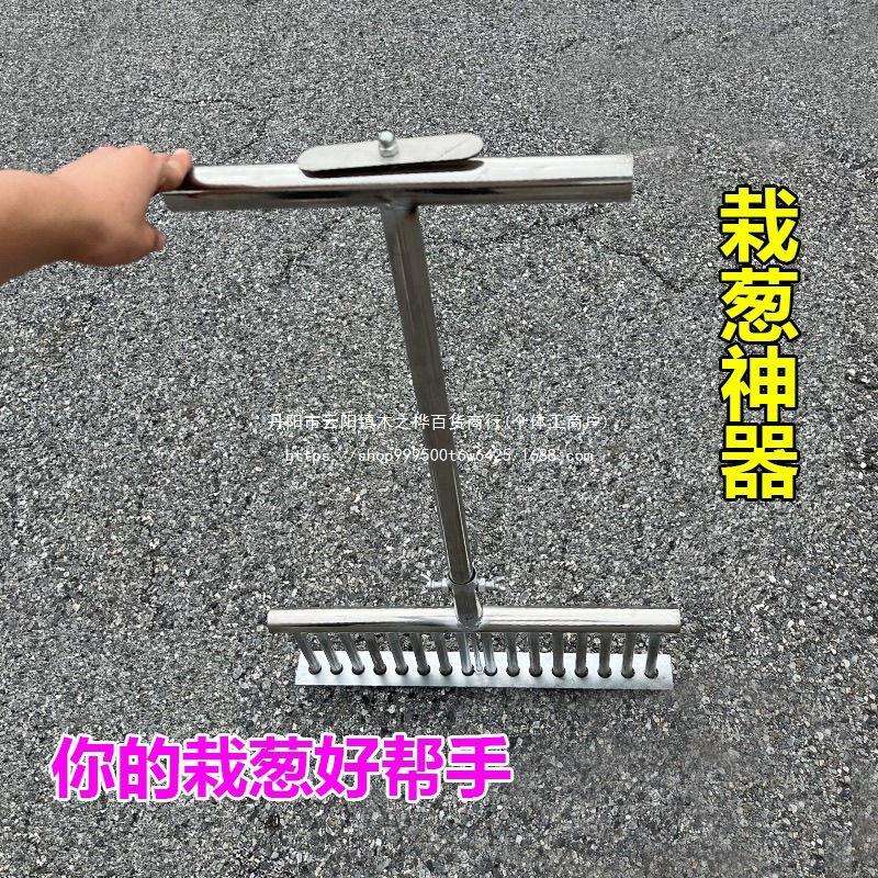 大葱叉子自动打孔工具洋葱种菜移栽移苗器种葱栽葱机器栽苗器