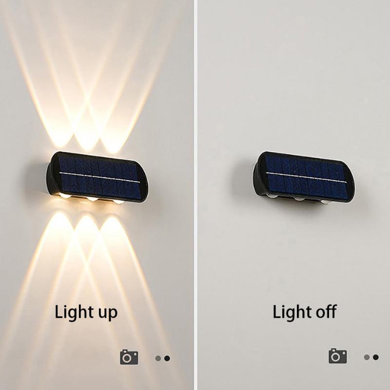 跨境太阳能户外壁灯别墅庭院灯院子花园装饰围墙上下发光氛围壁灯