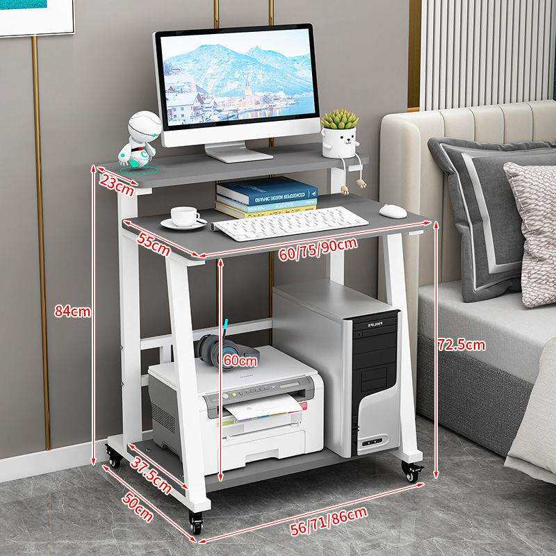 小户型电脑桌子小型家用迷你移动书桌卧室单人简易双层台式电脑桌