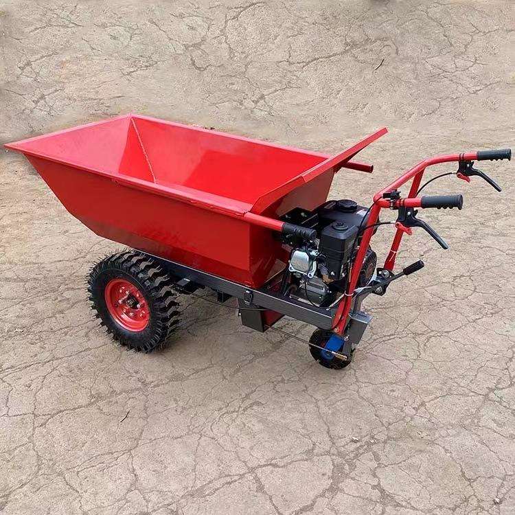 手掀式汽油翻斗车 沙土水泥工程运输车 自走式汽油小推车