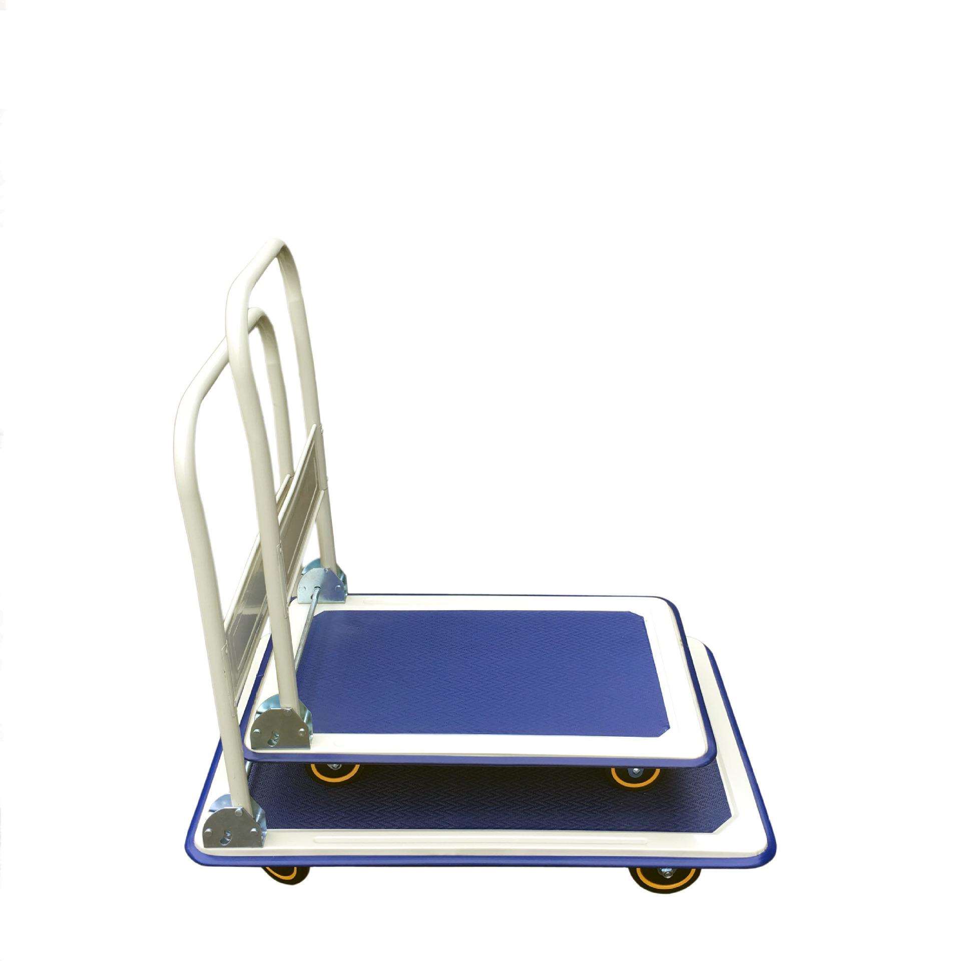 兢木平板拉货静音手推车PU轮家用仓库理货搬运金属小拖车上海