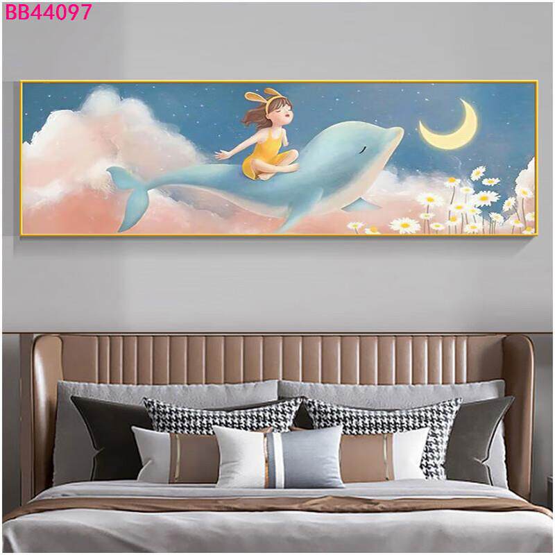 儿童房卧室装饰挂画可爱女孩男孩墙画现代简约动物小孩房卡通壁画