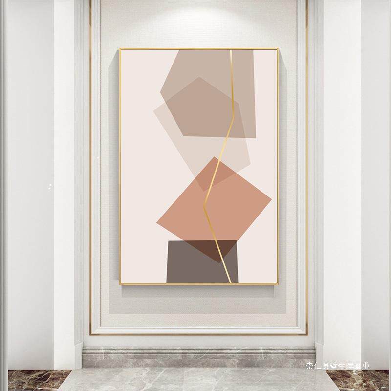 大幅装饰画抽象装饰画建筑玄关客厅落地挂画巨幅轻奢壁画大尺寸