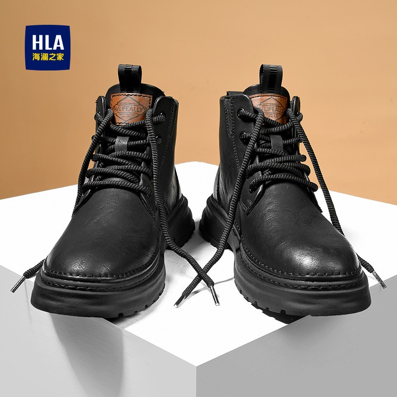 海澜之家马丁靴男2024新款