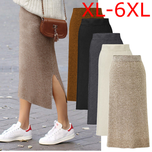 6X fat women plus large size high waist skirt knitted skirts