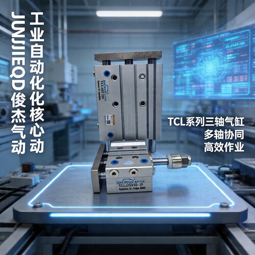 三轴带导杆气缸TCL系列 双作用薄型双缸 带导柱三杆气动气缸批发
