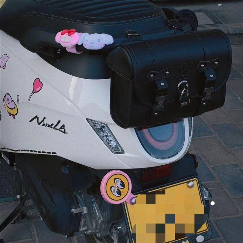 速发包5LA摩托车后尾箱2踏板改装水古防复带密码锁边包车头包通用