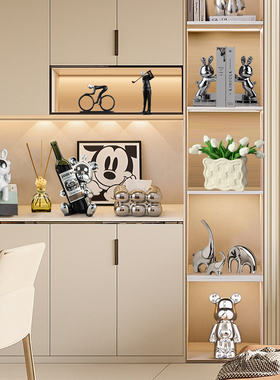 速发餐档酒柜装饰品摆件红酒架高边柜玄关艺约花创意工简摆设