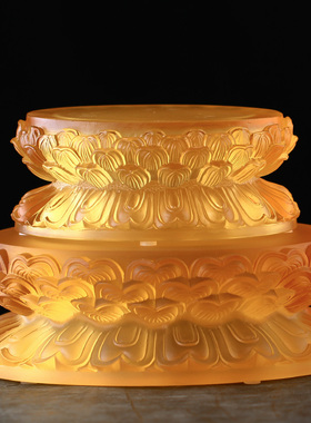 速发客圆发光琉璃具层莲花底座摆件居家椭厅家用摆放供佛台座佛双