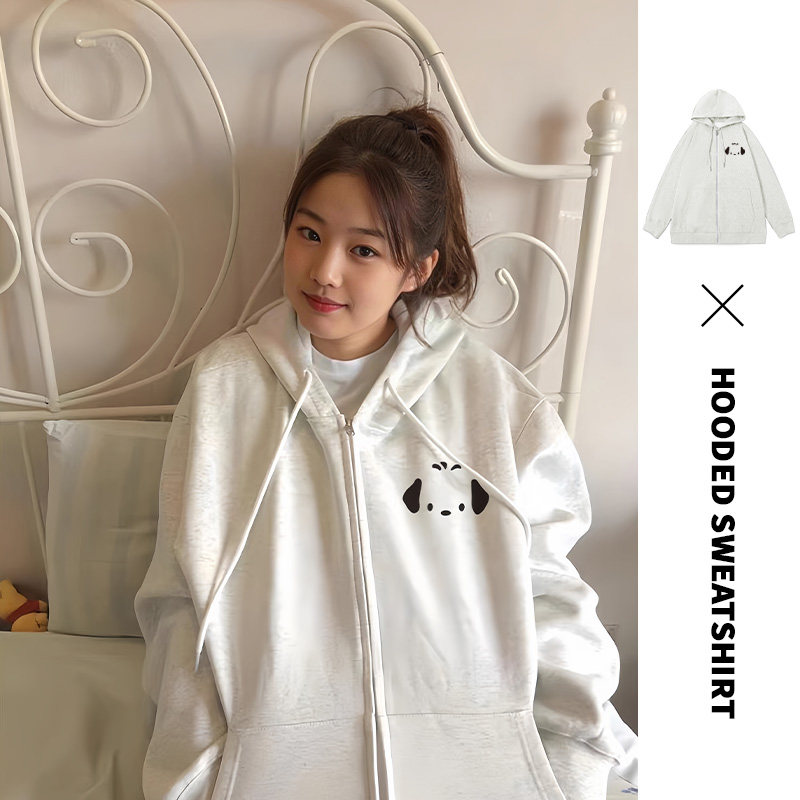 速发早秋简约外套连个生卫衣2024新款小帽子休闲宽松学衫拉链开衫